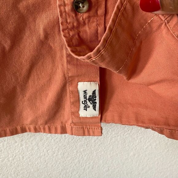 Wrangler Flex For Comfort Button Up Shirt Men's  XL Short Sleeve Orange Pockets - Picture 5 of 14
